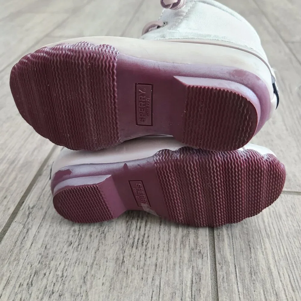 Sperry Saltwater duck boots blush pink little girls 8M
